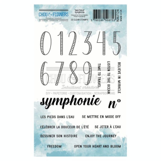 Tampon transparent A6 10 x 15 cm Symphonie 23 pcs - Chou & Flowers - Rougier et Plé