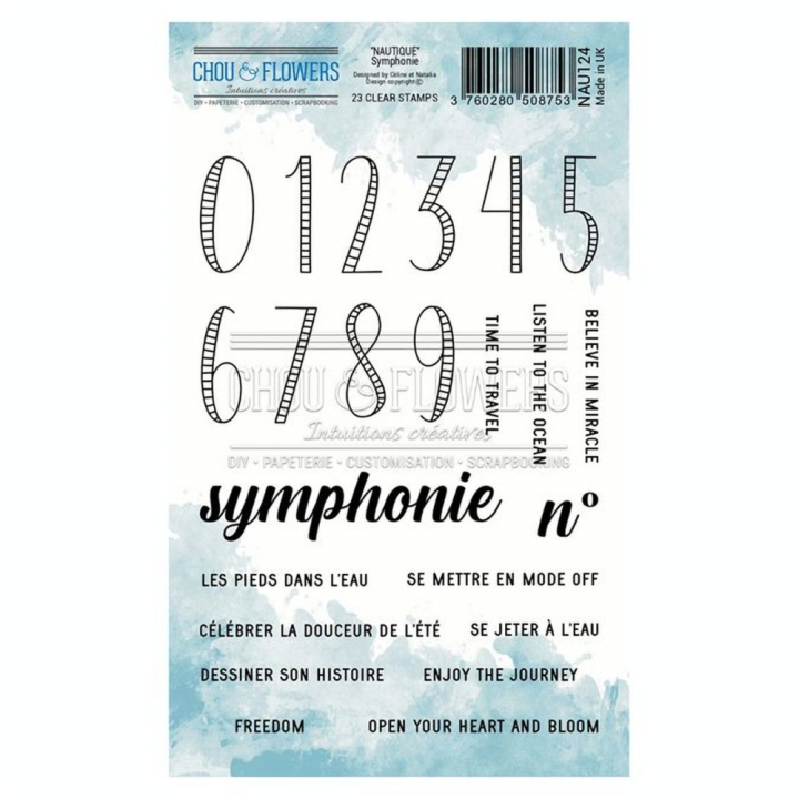 Tampon transparent A6 10 x 15 cm Symphonie 23 pcs - Chou & Flowers - Rougier et Plé