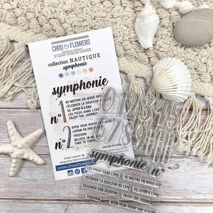 Tampon transparent A6 10 x 15 cm Symphonie 23 pcs - Chou & Flowers - Rougier et Plé