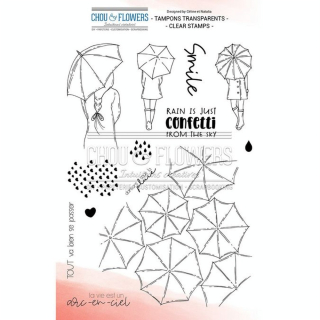 Tampon transparent Rain - 12 pcs - Chou & Flowers - Rougier et Plé