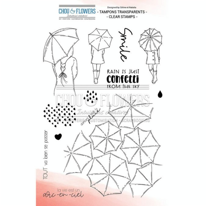 Tampon transparent Rain - 12 pcs - Chou & Flowers - Rougier et Plé