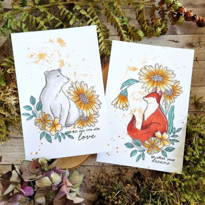 Tampon transparent En forêt 17 pcs - Chou & Flowers - Rougier et Plé