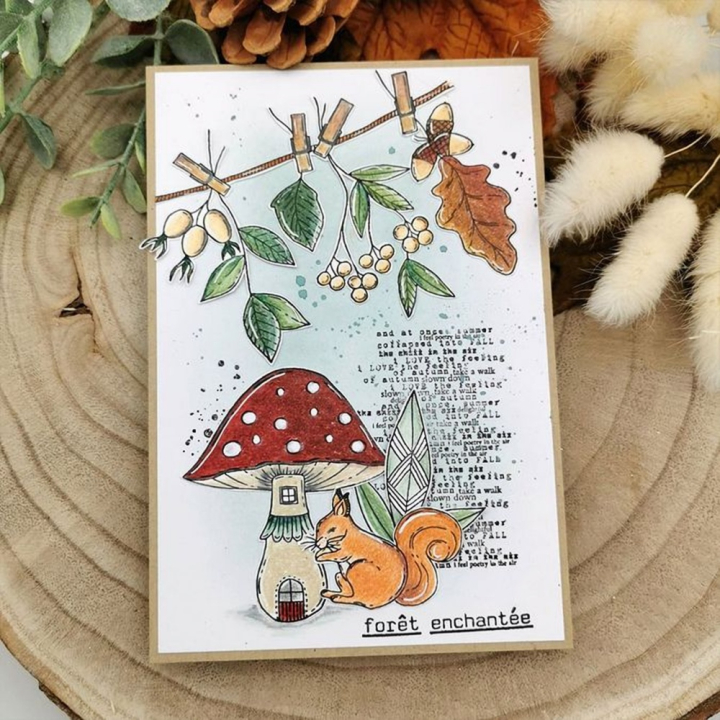 Tampon transparent En forêt 17 pcs - Chou & Flowers - Rougier et Plé