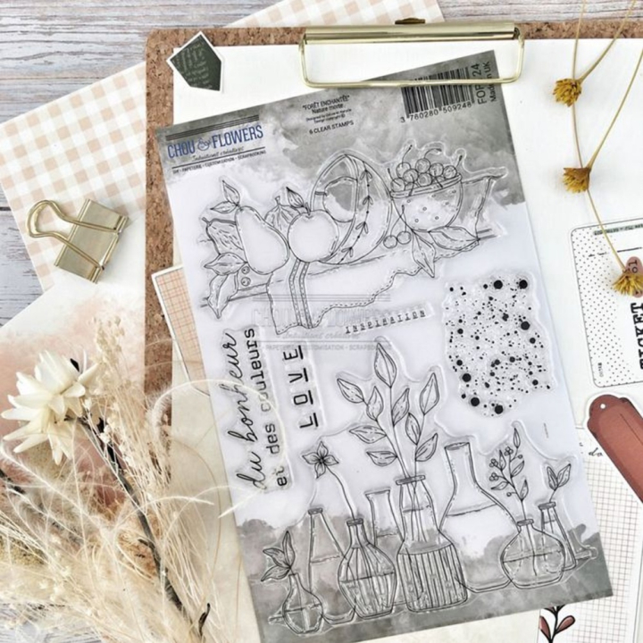 Tampon transparent Nature morte 6 pcs - Chou & Flowers - Rougier et Plé