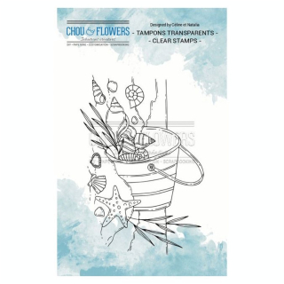 Tampon transparent A7 7.5 x 10.5 cm Seau de Plage 1 pc - Chou & Flowers - Rougier et Plé