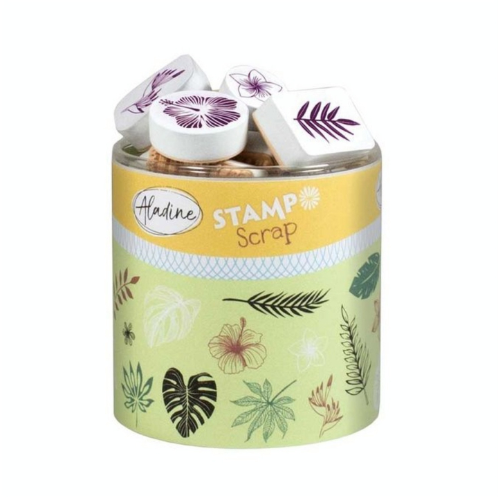 Tampon Stampo Scrap Jungle 29 + encreur - Aladine - Rougier et Plé