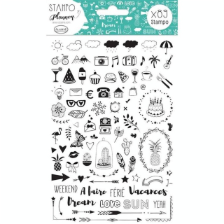 Tampon Stampo Planner Journal 89 pcs - Aladine - Rougier et Plé