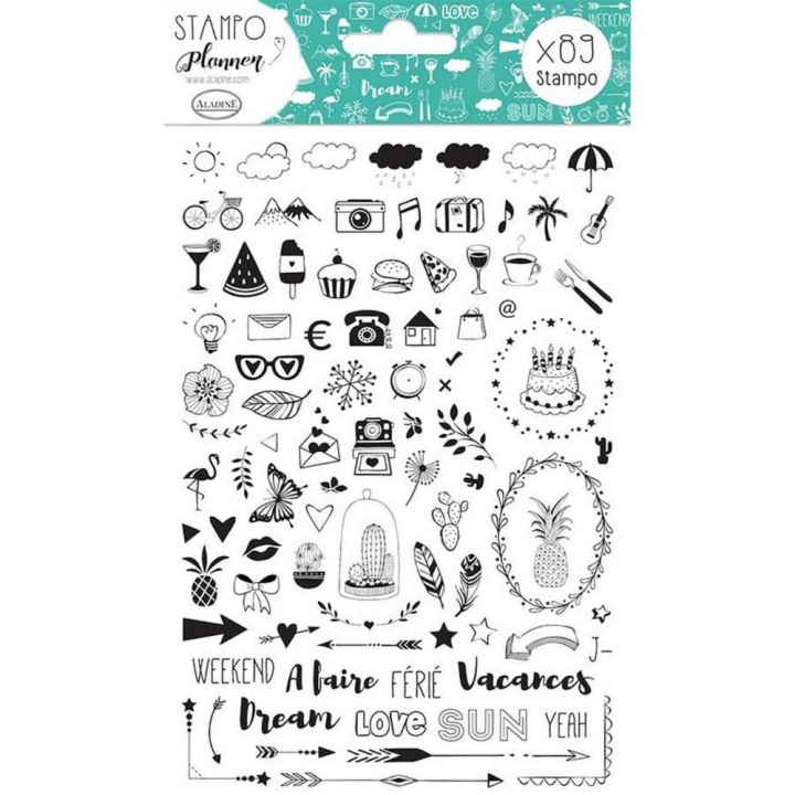 Tampon Stampo Planner Journal 89 pcs - Aladine - Rougier et Plé