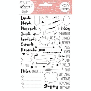 Tampon Stampo Planner Bullet Journal 58 pcs - Aladine - Rougier et Plé
