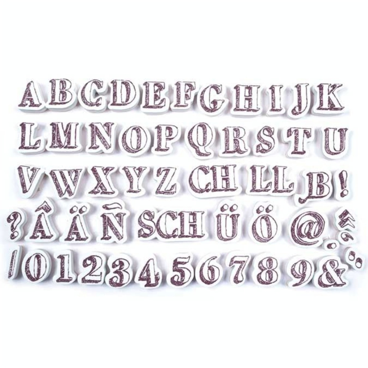 Tampon Stampo Alphabet crayonné 54 pcs - Aladine - Rougier et Plé