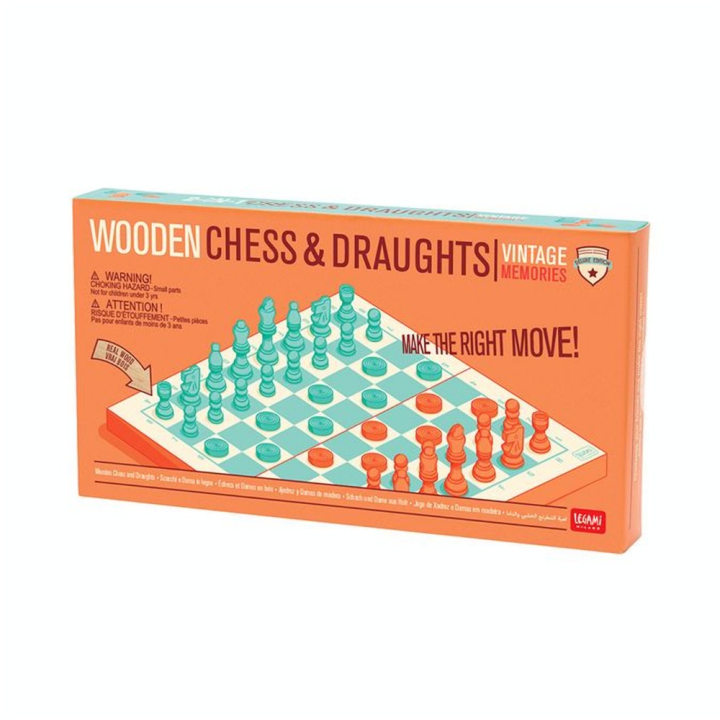 Coffret en Bois Jeu d'échecs et de Dames - Legami - Rougier et Plé