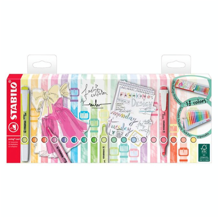 Surligneur swing cool Coffret Chevalet de 18 couleurs - STABILO - Rougier et Plé