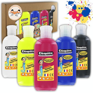 Peinture pour enfant Gouache Néfertari Primaire + N&B 5 x 100 ml - Cléopatre - Rougier et Plé