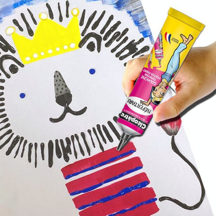 Peinture pour enfant Gouache Néfertari Primaire + N&B 5 x 30 ml - Cléopatre - Rougier et Plé