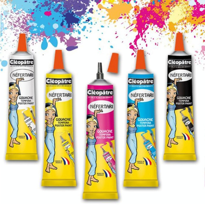 Peinture pour enfant Gouache Néfertari Primaire + N&B 5 x 30 ml - Cléopatre - Rougier et Plé