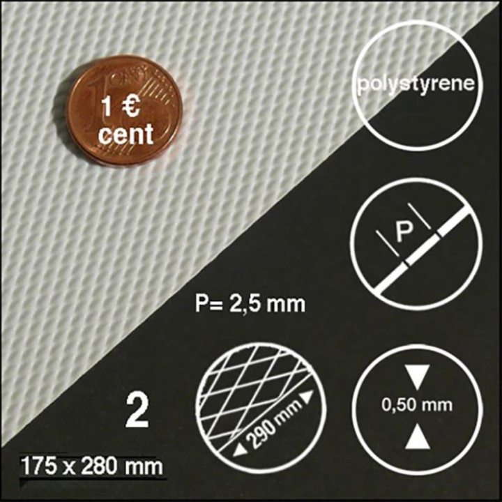 Plaque diagonales motif 2,5 mm 2 pcs - Schulcz - Rougier et Plé