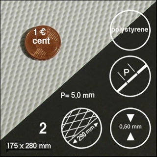 Plaque diagonales motif 5 mm 2 pcs - Schulcz - Rougier et Plé