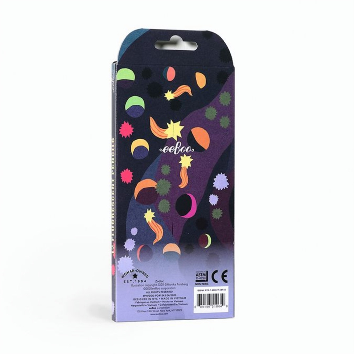 Crayons Couleurs Fluo Zodiac 12 pcs - Eeboo - Rougier et Plé