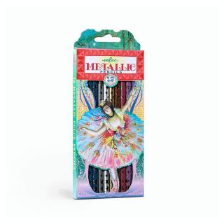 Crayons Couleurs Métallisés Ballerine 12 pcs - Eeboo - Rougier et Plé