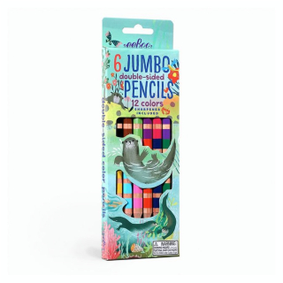 Crayons De Couleurs Double Face 6 pcs Loutres - Eeboo - Rougier et Plé