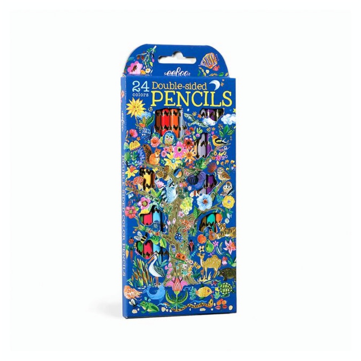 Crayons De Couleurs Double Face Arbre De Vie 12 pcs - Eeboo - Rougier et Plé