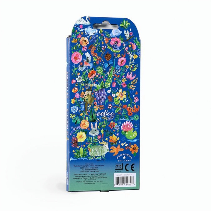 Crayons De Couleurs Double Face Arbre De Vie 12 pcs - Eeboo - Rougier et Plé