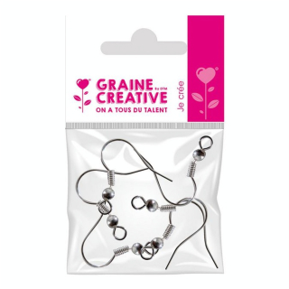 Boucles d'oreille pendantes argentées à customiser 6 pcs - Graine Créative - Rougier et Plé