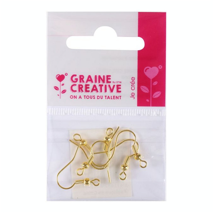 Boucles d'oreille pendantes dorées à customiser 6 pcs - Graine Créative - Rougier et Plé
