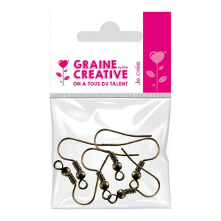 Boucles d'oreille pendantes bronze à customiser 6 pcs - Graine Créative - Rougier et Plé
