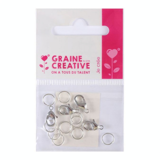 Fermoirs mousquetons argentés 4 pcs - Graine Créative - Rougier et Plé