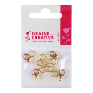 Fermoirs mousquetons dorés 4 pcs - Graine Créative - Rougier et Plé