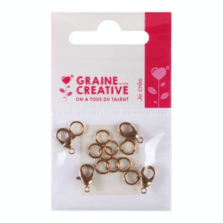 Fermoirs mousquetons bronze 4 pcs - Graine Créative - Rougier et Plé