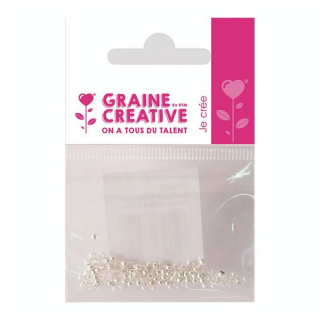 Perles à écraser argentées 2 mm 60 pcs - Graine Créative - Rougier et Plé