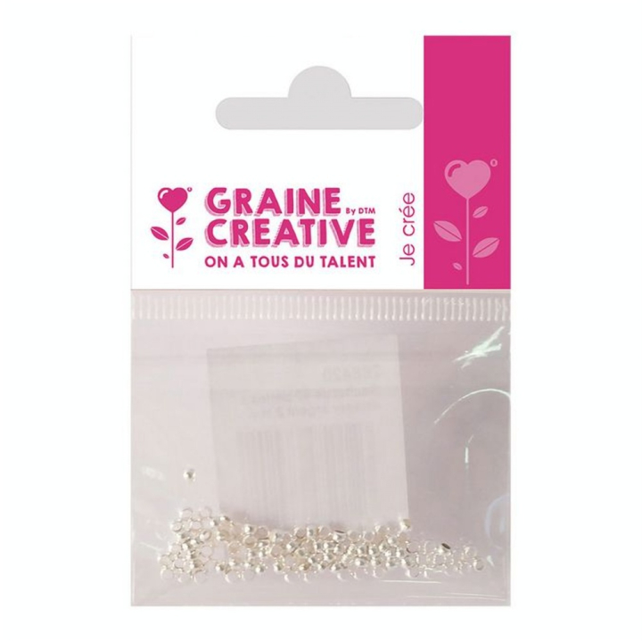 Perles à écraser argentées 2 mm 60 pcs - Graine Créative - Rougier et Plé
