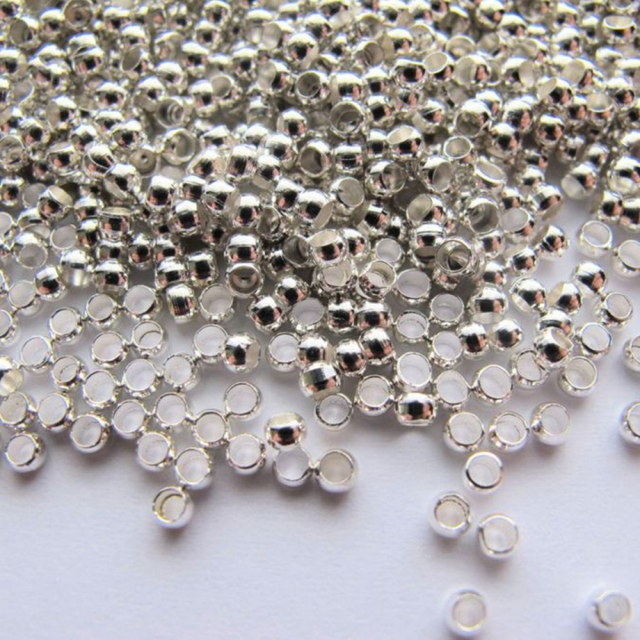 Perles à écraser argentées 2 mm 60 pcs - Graine Créative - Rougier et Plé
