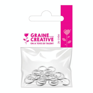 Anneaux argentés 7 mm 20 pcs - Graine Créative - Rougier et Plé