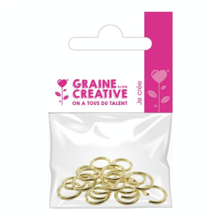 Anneaux dorés 7 mm 20 pcs - Graine Créative - Rougier et Plé