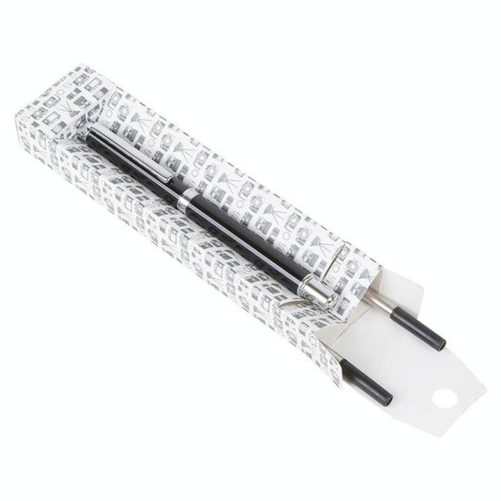 Stylo roller Balthazar Noir + 2 Recharges - Editions Oberthur - Rougier et Plé