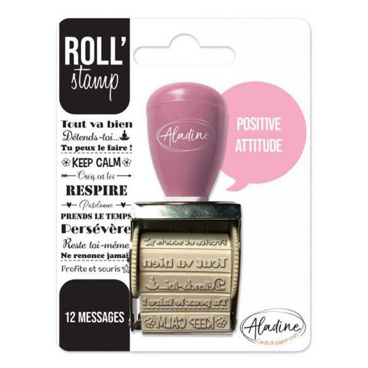 Tampon à molette Roll' Stamp Positive Attitude - Aladine - Rougier et Plé