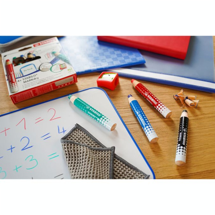 Crayon marqueur effaçable à sec MARKdry Set 4 couleurs - STABILO - Rougier et Plé