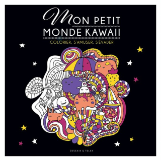 Black coloriage Mon petit monde Kawaii - Hachette - Rougier et Plé