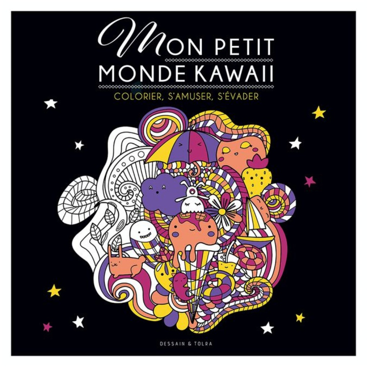 Black coloriage Mon petit monde Kawaii - Hachette - Rougier et Plé
