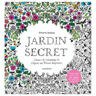 Carnet de coloriage Jardin secret Edition Collector - Hachette - Rougier et Plé