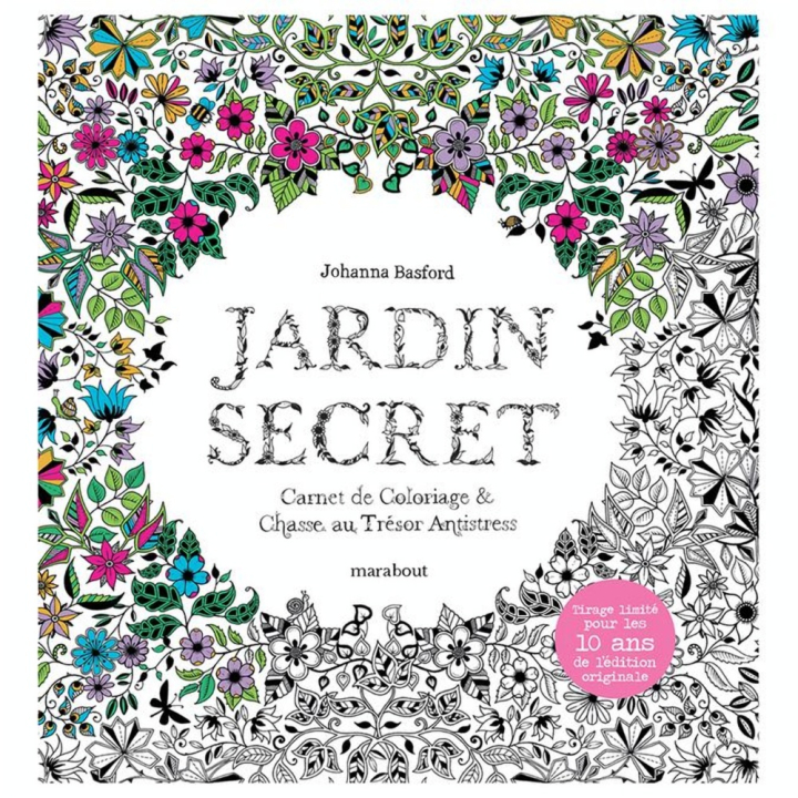 Carnet de coloriage Jardin secret Edition Collector - Hachette - Rougier et Plé