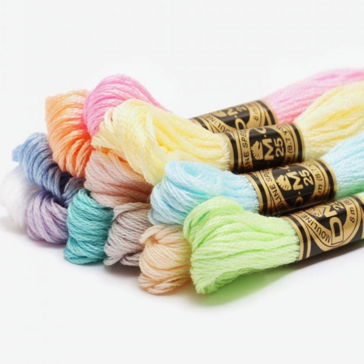 Échevettes Mouliné 117MC 12pcs - Pastels - DMC - Rougier et Plé
