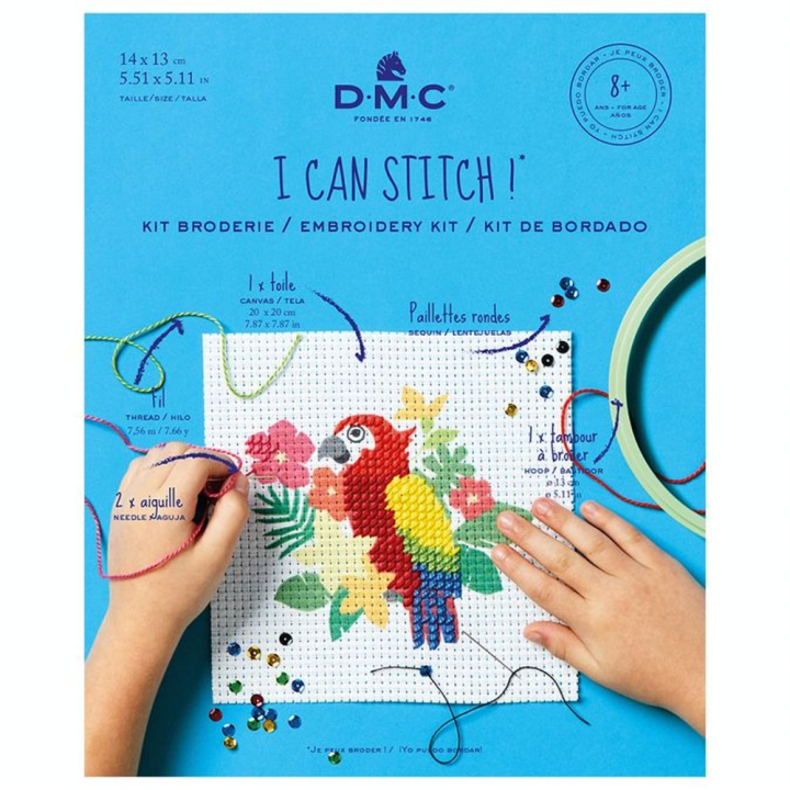 Kit broderie Perroquet au demi point - 8+ - DMC - Rougier et Plé