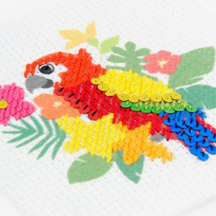 Kit broderie Perroquet au demi point - 8+ - DMC - Rougier et Plé