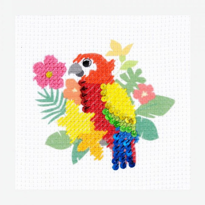 Kit broderie Perroquet au demi point - 8+ - DMC - Rougier et Plé