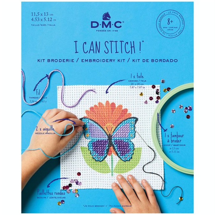Kit broderie Papillon au demi point - 8+ - DMC - Rougier et Plé
