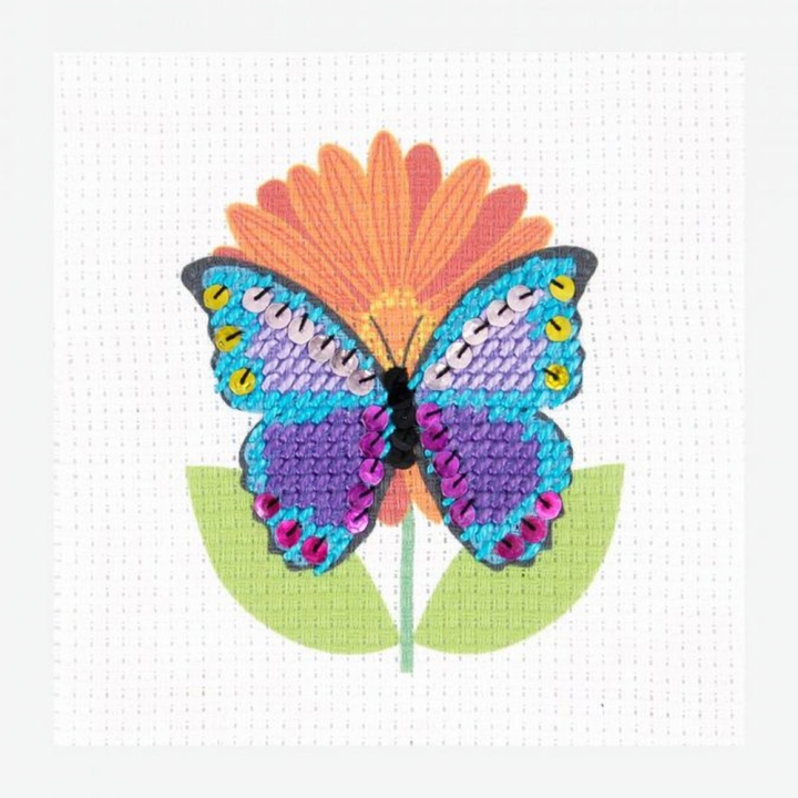 Kit broderie Papillon au demi point - 8+ - DMC - Rougier et Plé